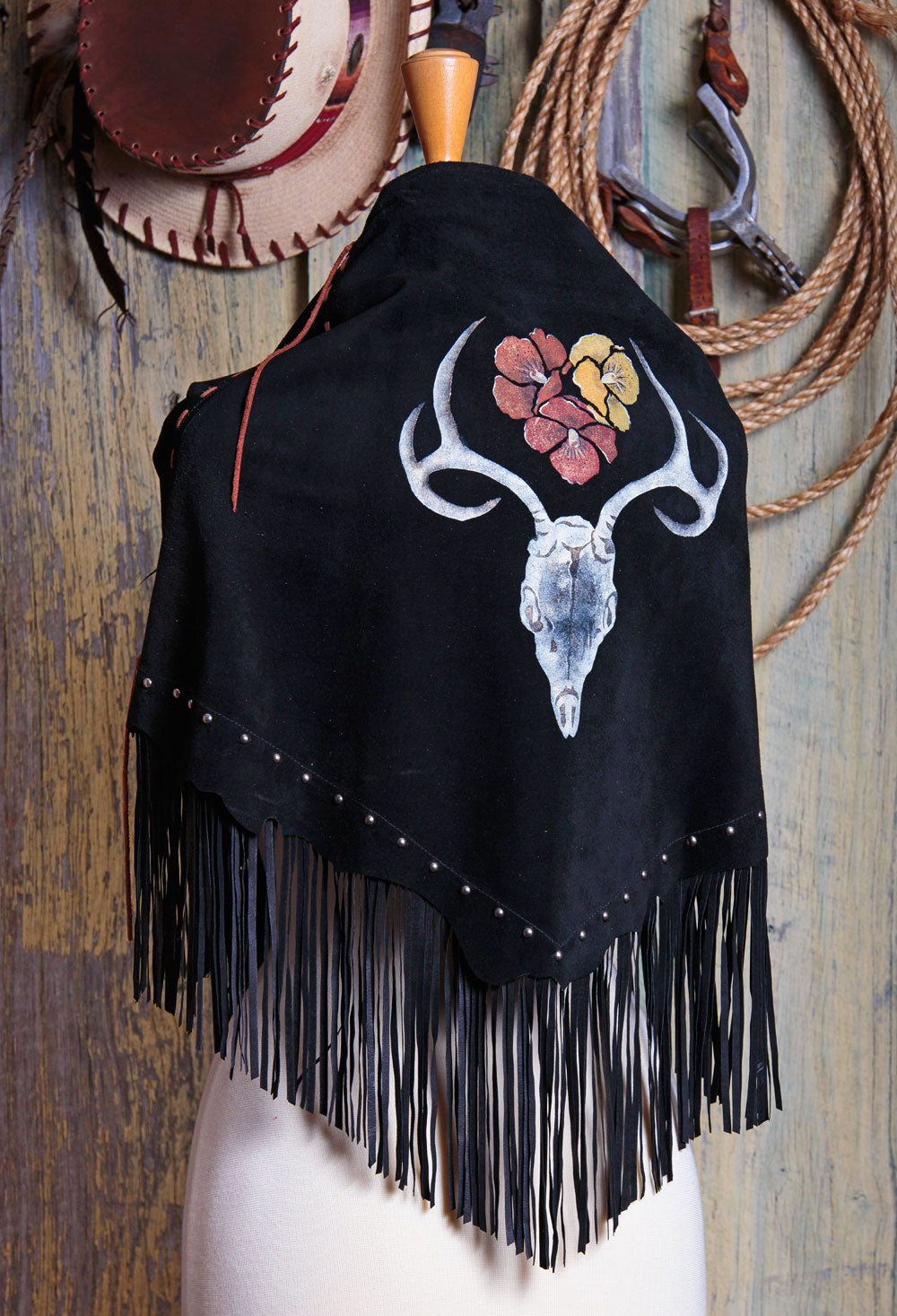 Deer Spirit Fringed Shawl