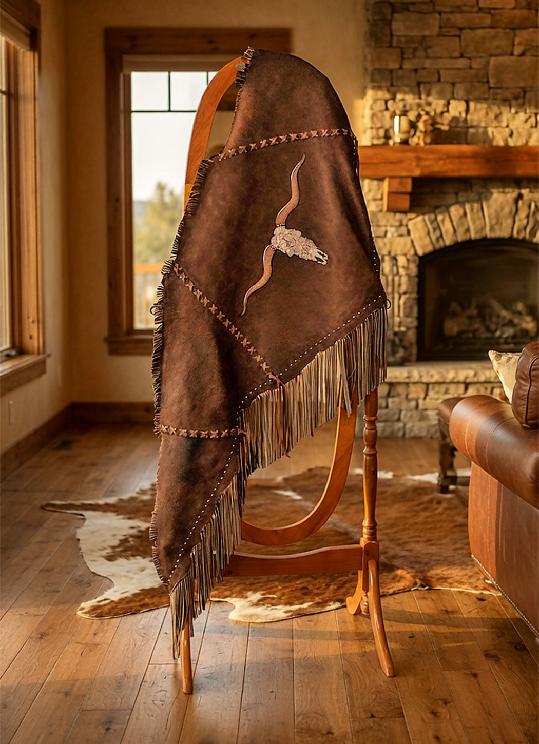 Longhorn Fringed Shawl