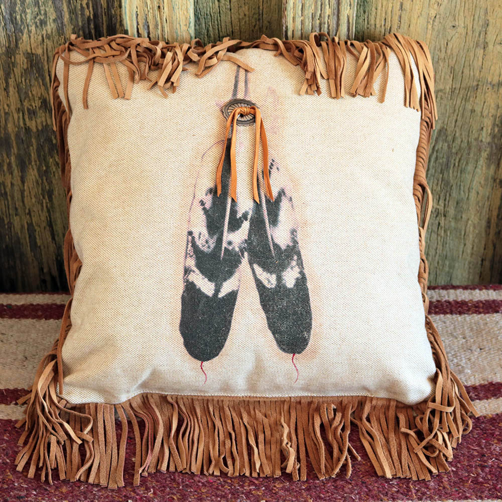 Two Feathers Linen Pillow