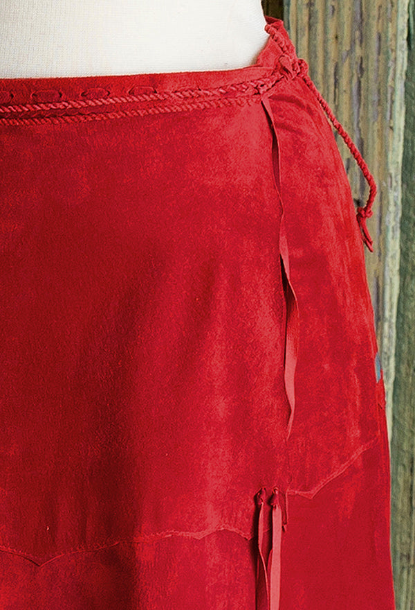 Red Sitting Bull Wrap Skirt