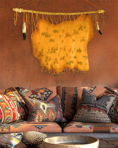 Shoshone Village Hide Painting