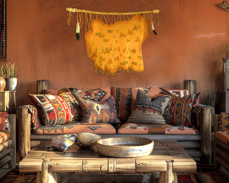 Shoshone Village Hide Painting