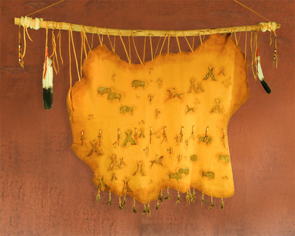 Shoshone Village Hide Painting