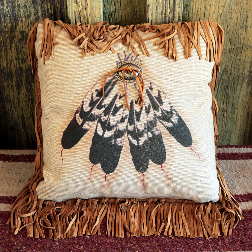 Many Feathers Linen Pillow